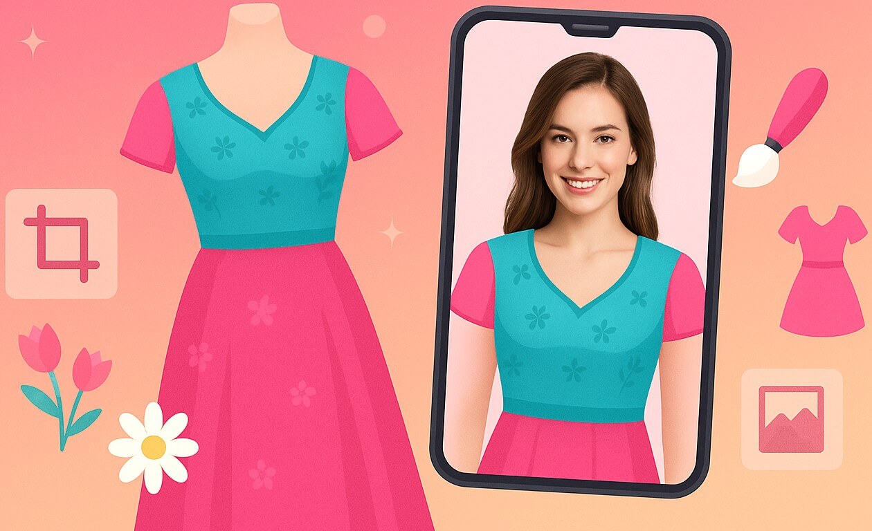 Dress Me Up: Women App – Dress Editor UI with Crop Tool