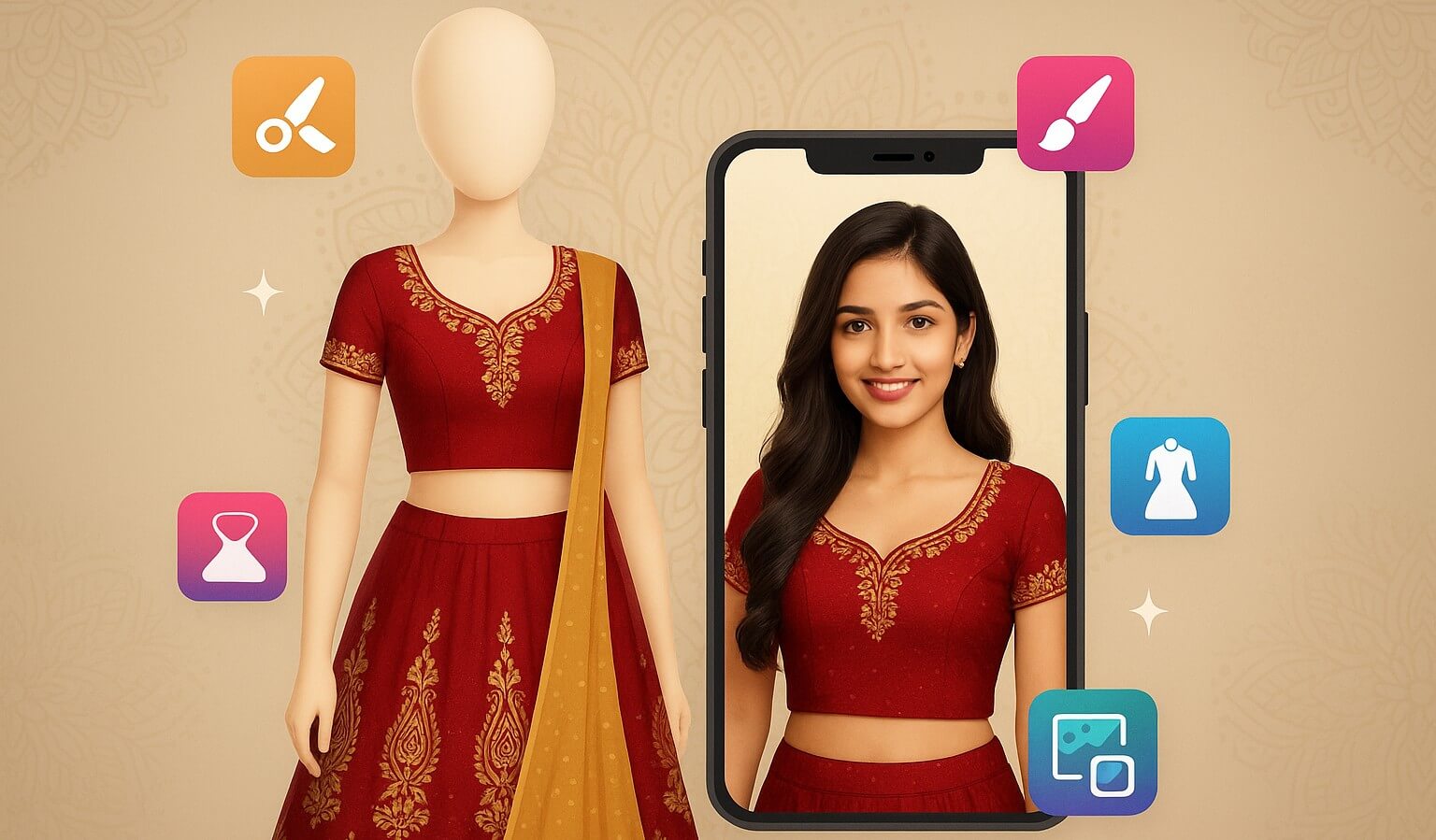 Women Traditional Dresses App – Salwar Suit and Saree Try-On Editor